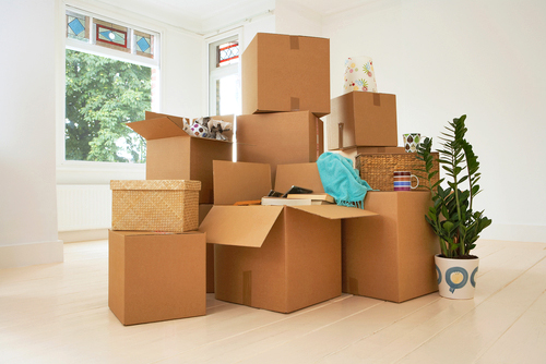 Boxes packed by a household personal assistant.