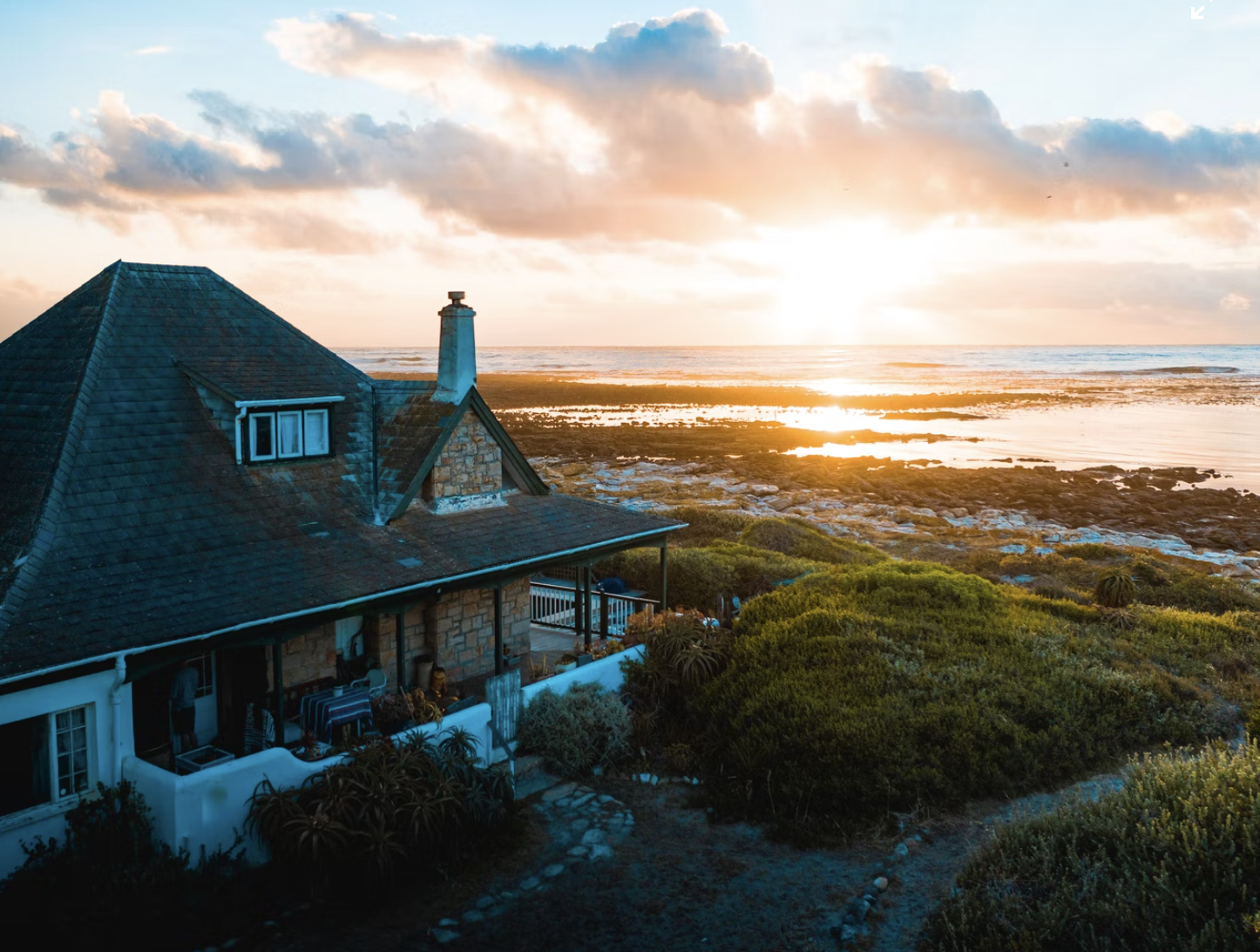 vacation home against sunrise