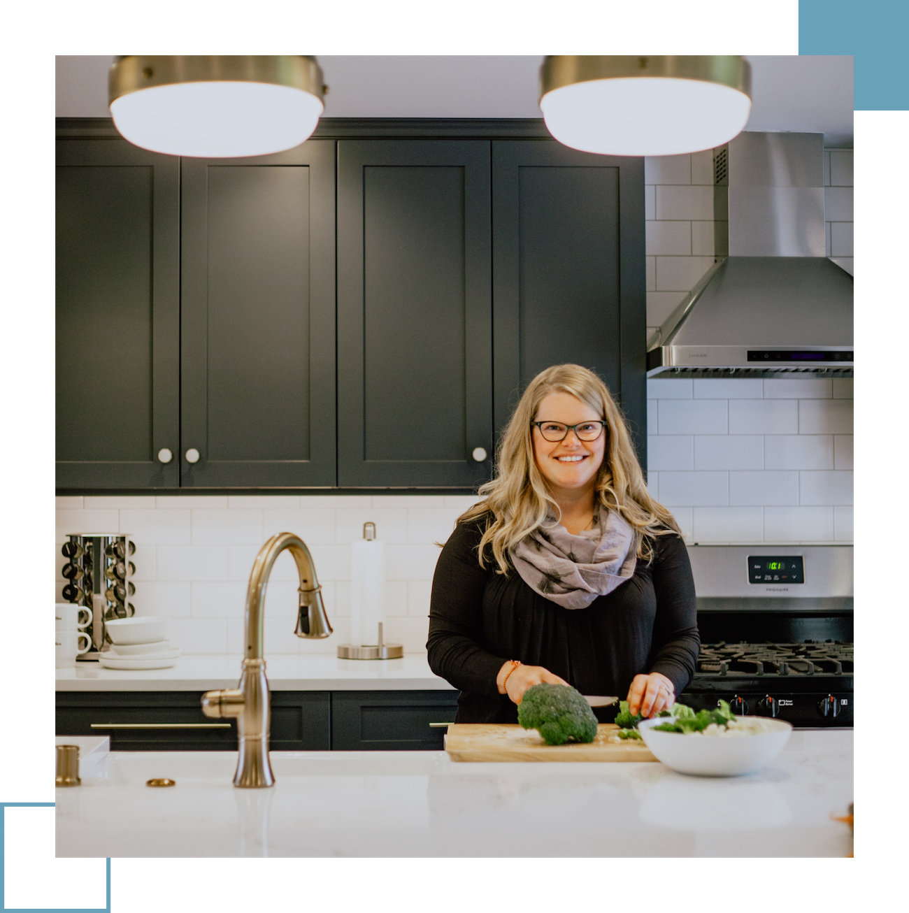 woman cutting vegetables