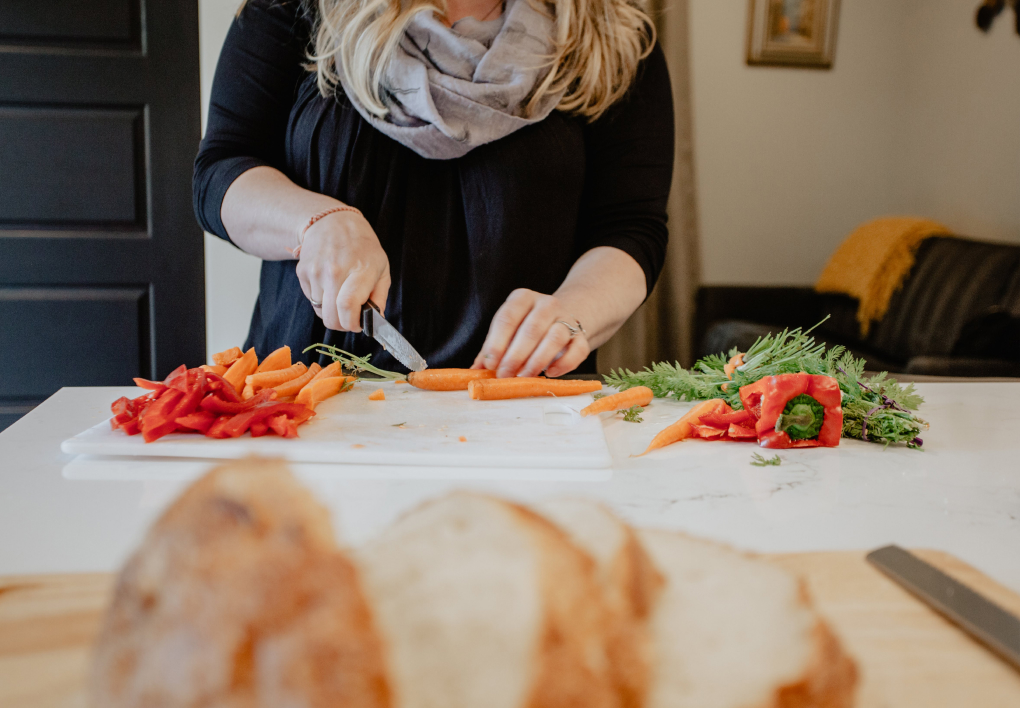 cutting vegetables